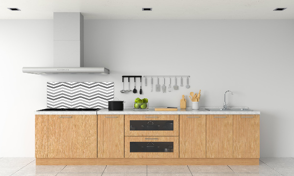 Achterwand keuken Grijze zigzaglijnen