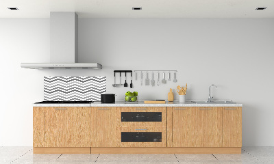 Achterwand keuken Grijze zigzaglijnen