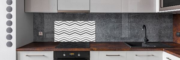 Achterwand keuken Grijze zigzaglijnen
