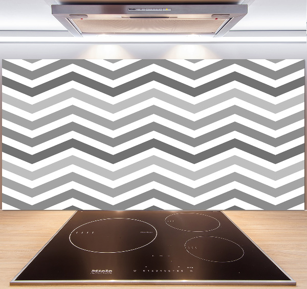 Achterwand keuken Grijze zigzaglijnen