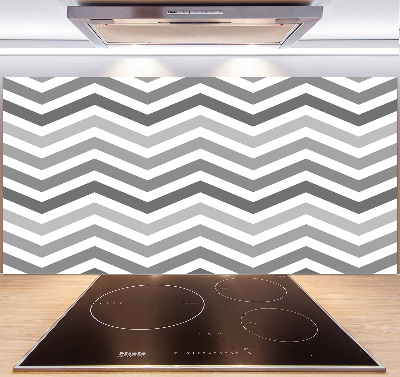 Achterwand keuken Grijze zigzaglijnen