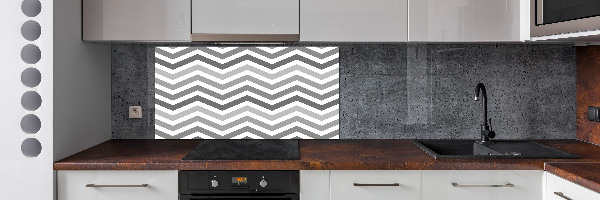 Achterwand keuken Grijze zigzaglijnen