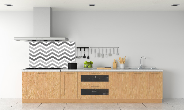 Achterwand keuken Grijze zigzaglijnen