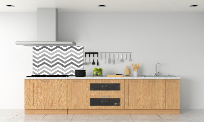 Achterwand keuken Grijze zigzaglijnen