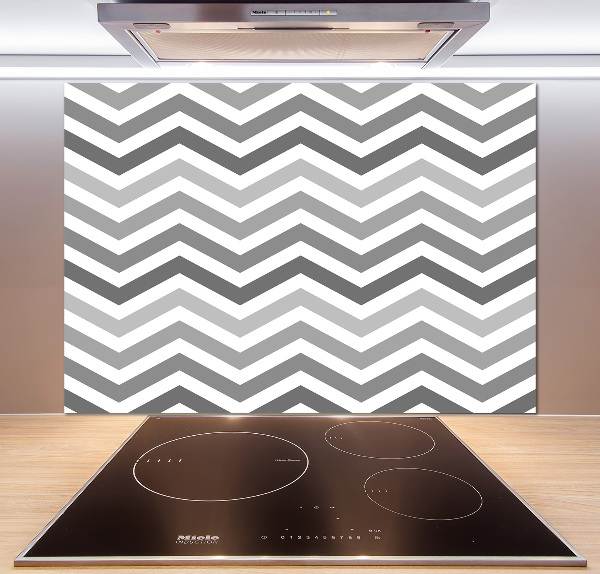 Achterwand keuken Grijze zigzaglijnen