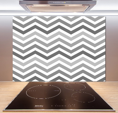 Achterwand keuken Grijze zigzaglijnen