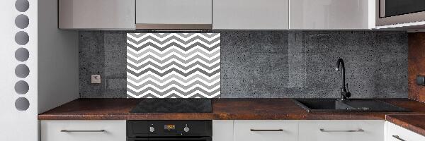 Achterwand keuken Grijze zigzaglijnen