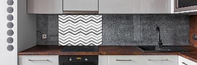 Achterwand keuken Grijze zigzaglijnen