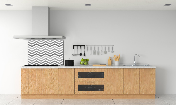 Achterwand keuken Grijze zigzaglijnen