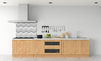 Achterwand keuken Grijze zigzaglijnen