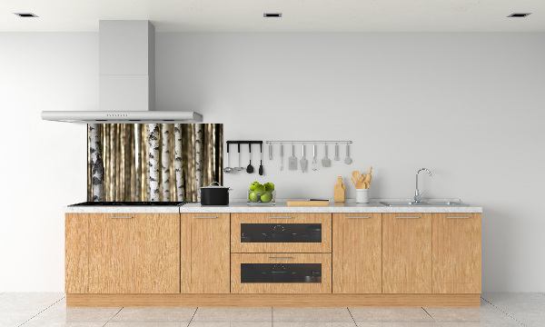 Glazen achterwand keuken Berken