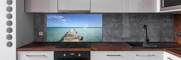 Spatplaat keuken Houten steiger