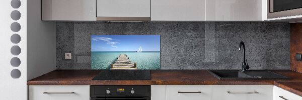 Spatplaat keuken Houten steiger