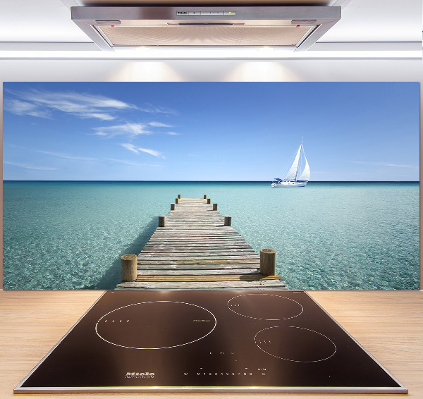 Spatplaat keuken Houten steiger