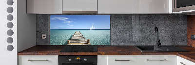 Spatplaat keuken Houten steiger