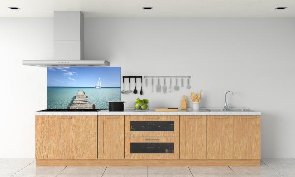 Spatplaat keuken Houten steiger