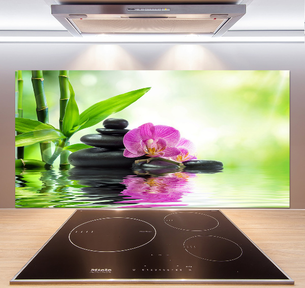 Spatscherm keuken Orchidee
