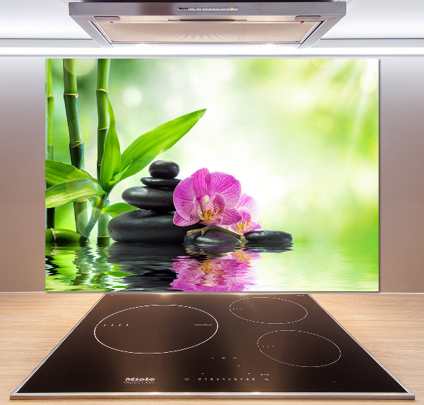 Spatscherm keuken Orchidee
