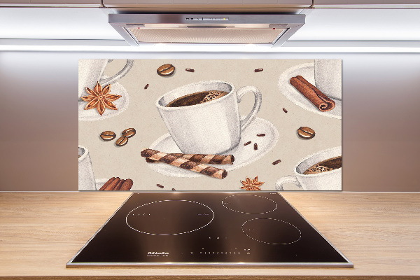 Spatscherm keuken Een kopje koffie