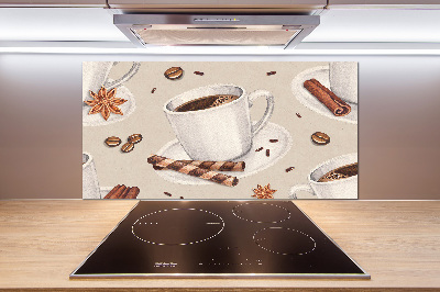 Spatscherm keuken Een kopje koffie