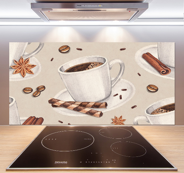 Spatscherm keuken Een kopje koffie