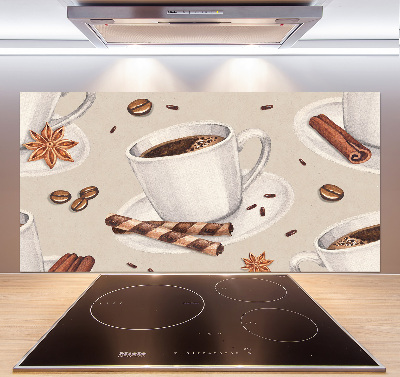 Spatscherm keuken Een kopje koffie