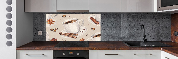 Spatscherm keuken Een kopje koffie