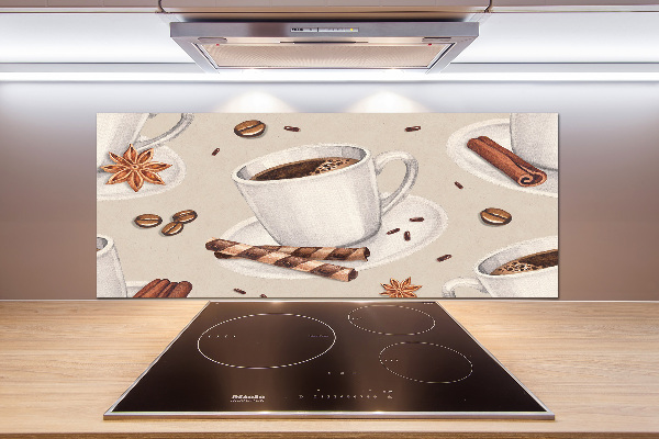 Spatscherm keuken Een kopje koffie