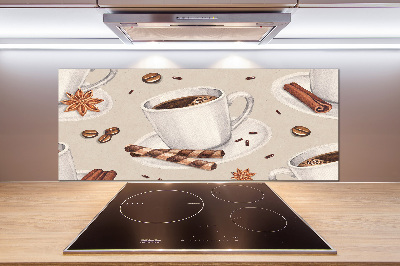 Spatscherm keuken Een kopje koffie