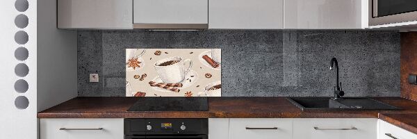 Spatscherm keuken Een kopje koffie