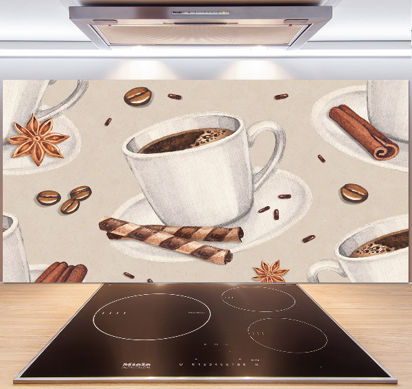 Spatscherm keuken Een kopje koffie