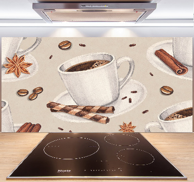 Spatscherm keuken Een kopje koffie