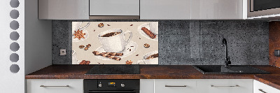 Spatscherm keuken Een kopje koffie