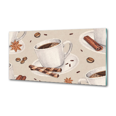 Spatscherm keuken Een kopje koffie