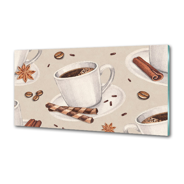 Spatscherm keuken Een kopje koffie