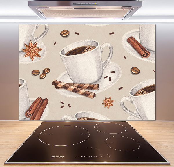 Spatscherm keuken Een kopje koffie