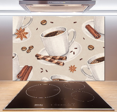 Spatscherm keuken Een kopje koffie