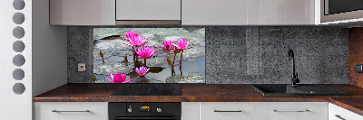 Glazen achterwand keuken Lotusbloem