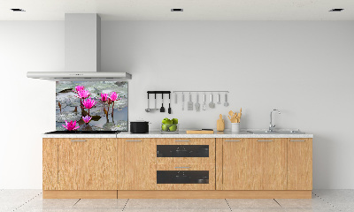 Glazen achterwand keuken Lotusbloem