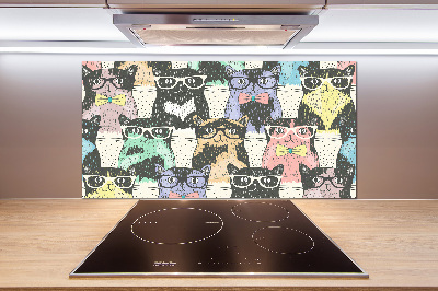 Spatplaat keuken Katten met een bril