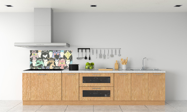 Spatplaat keuken Katten met een bril