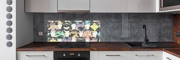 Spatplaat keuken Katten met een bril