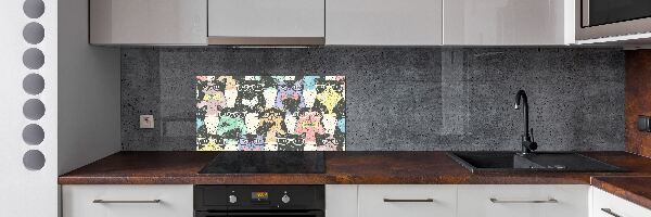 Spatplaat keuken Katten met een bril