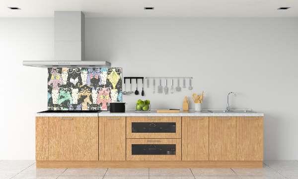 Spatplaat keuken Katten met een bril