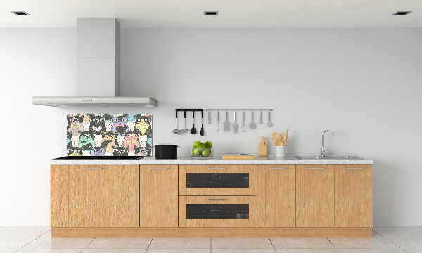 Spatplaat keuken Katten met een bril
