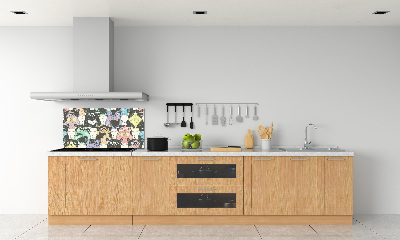 Spatplaat keuken Katten met een bril