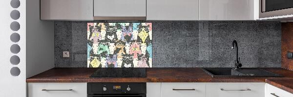 Spatplaat keuken Katten met een bril