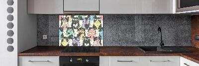 Spatplaat keuken Katten met een bril