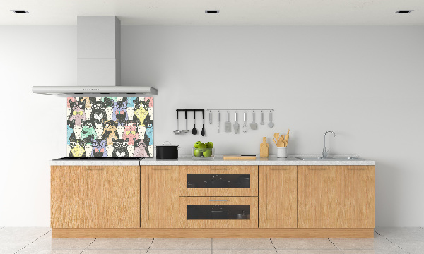 Spatplaat keuken Katten met een bril