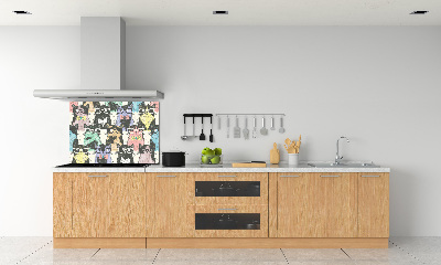 Spatplaat keuken Katten met een bril